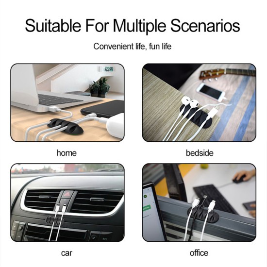 Set Of 10pcs Cable Organizer Management Strong Adhesive Silicone