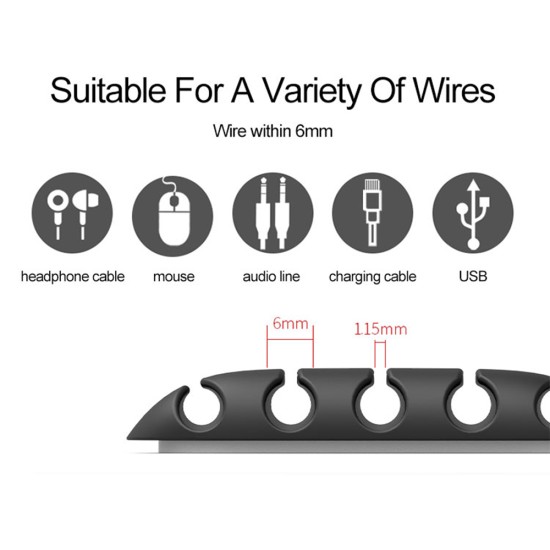 Set Of 10pcs Cable Organizer Management Strong Adhesive Silicone
