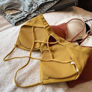 Cross-Border Strap Base Ring Bra - Yellow Cross-Border Strap Base Ring Bra - Yellow