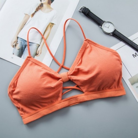 Cross-Border Strap Base Ring Bra - Peach