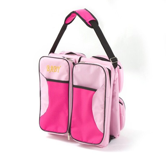 multi-functional large-capacity new born bag out portable travel bed - pink multi-functional large-capacity new born bag out portable travel bed - pink