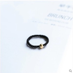 Lucky Rope Braided Couple Ring For Men  Women Charm Black