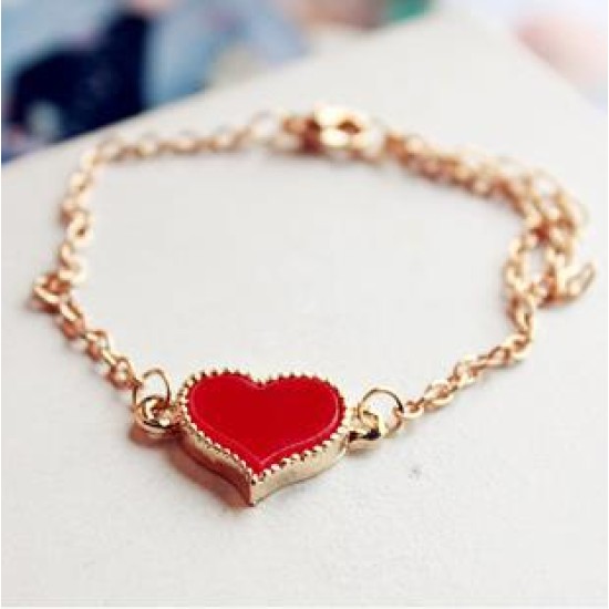 Trendy Hot Heart Bracelets For Women Girls Red Trendy Hot Heart Bracelets For Women Girls Red