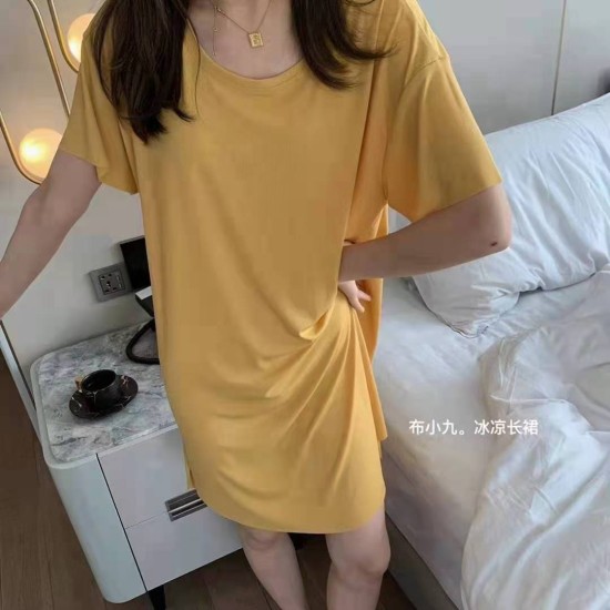Single Pcs Plan Nightwear For Women Sleepwear Yellow Single Pcs Plan Nightwear For Women Sleepwear Yellow