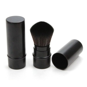 1 Pcs Makeup Brush With Cover Curved Foundation - Black