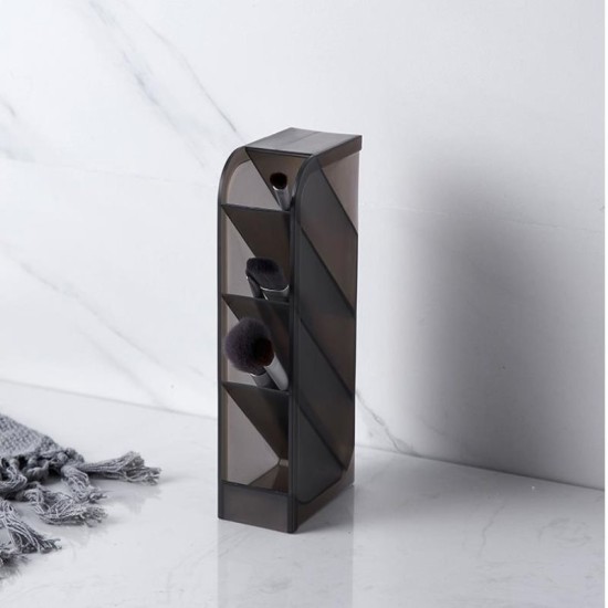 1PCS Capacity Pen Holder Multi-function 4 Pot Storage Rack - black