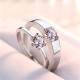 2 Pcs Classic Silver Color Open Couple Rings Men And Women