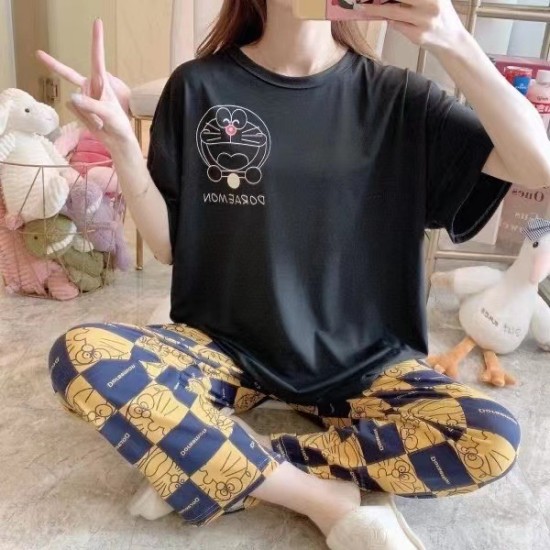 2 Pcs Nightwear Pajama Sets For Women Sleepwear Black 2 Pcs Nightwear Pajama Sets For Women Sleepwear Black