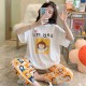 2 Pcs Nightwear Pajama Sets For Women Sleepwear Yellow