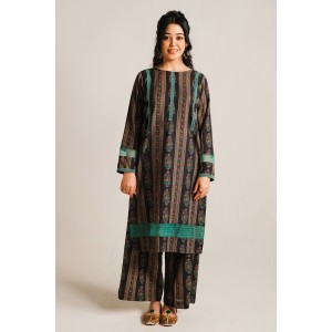 2 Piece Digital Print Kurti Salwar Set - Pure Cotton Collection Stylish Light Weight Cotton Fabric Suit Top Bottom Salwar Kameez Indian Pakistani Printed Suit For Casual Outdoor Dress - Black