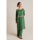 2 Piece Digital Print Kurti Salwar Set - Pure Cotton Collection Stylish Light Weight Cotton Fabric Suit Top Bottom Salwar Kameez Indian Pakistani Printed Suit For Casual Outdoor Dress - Dark Green