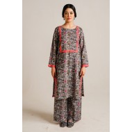 2 Piece Digital Print Kurti Salwar Set - Pure Cotton Collection Stylish Light Weight Cotton Fabric Suit Top Bottom Salwar Kameez Indian Pakistani Printed Suit For Casual Outdoor Dress - Multicolor