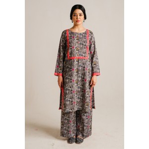 2 Piece Digital Print Kurti Salwar Set - Pure Cotton Collection Stylish Light Weight Cotton Fabric Suit Top Bottom Salwar Kameez Indian Pakistani Printed Suit For Casual Outdoor Dress - Multicolor