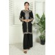 2 Piece Kurti Salwar Embroidery Set - Pure Cotton Collection Stylish Solid Color Light Weight Cotton Fabric Suit Top Bottom Salwar Kameez Indian Pakistani Embroidered Suit For Event Party Outdoor Dress - Black