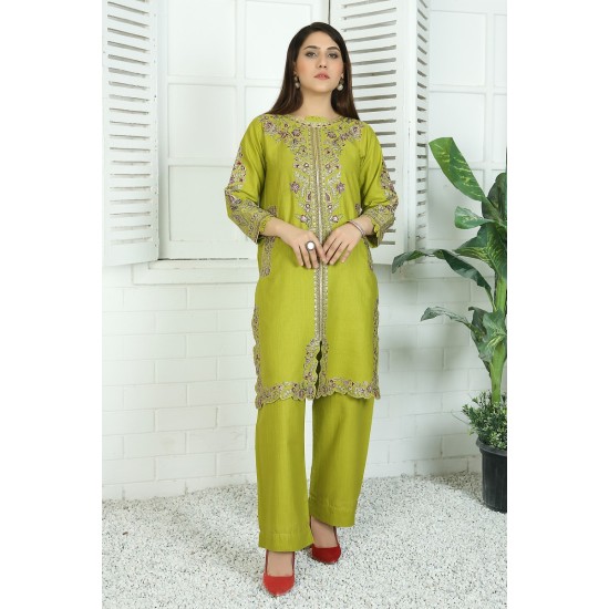 2 Piece Kurti Salwar Embroidery Set - Pure Cotton Collection Stylish Solid Color Light Weight Cotton Fabric Suit Top Bottom Salwar Kameez Indian Pakistani Embroidered Suit For Event Party Outdoor Dress - Green 2 Piece Kurti Salwar Embroidery Set - Pure Cotton Collection Stylish Solid Color Light Weight Cotton Fabric Suit Top Bottom Salwar Kameez Indian Pakistani Embroidered Suit For Event Party Outdoor Dress - Green