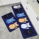 2Pcs Kitchen And Bathroom Non-Slip  Floor Mat Set 40x120 And 40x60 Dark Blue
