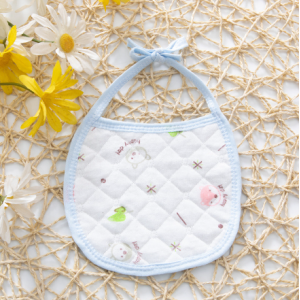 3 PCs Set Multi Pint Baby Bib Pure Cotton New Born Saliva Towel Blue