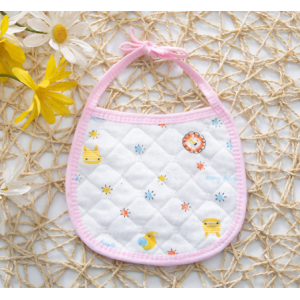 3 PCs Set Multi Pint Baby Bib Pure Cotton New Born Saliva Towel Pink