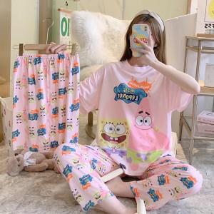 3 Pcs Nightwear Pajama Shorts Sets For Women Sleepwear Pink