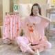 3 Pcs Nightwear Pajama Shorts Sets For Women Sleepwear Pink 3 Pcs Nightwear Pajama Shorts Sets For Women Sleepwear Pink