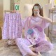 3 Pcs Nightwear Pajama Shorts Sets For Women Sleepwear Purple