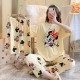 3 Pcs Nightwear Pajama Shorts Sets For Women Sleepwear Yellow 3 Pcs Nightwear Pajama Shorts Sets For Women Sleepwear Yellow
