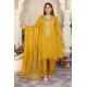 3 Piece Fancy Embroidery Dress - Stylish Light Weight Chiffon Organza Fabric Suit Indian Pakistani Fancy Embroidered Dress For Events Party Outdoor Dress - Golden