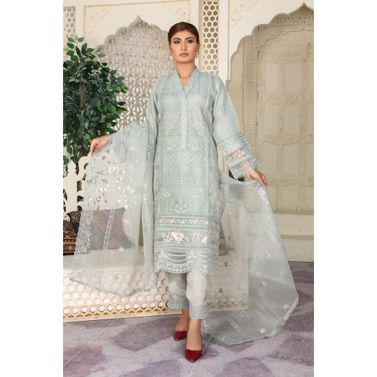 3 Piece Fancy Embroidery Dress - Stylish Light Weight Chiffon Organza Fabric Suit Indian Pakistani Fancy Embroidered Dress For Events Party Outdoor Dress - Green 3 Piece Fancy Embroidery Dress - Stylish Light Weight Chiffon Organza Fabric Suit Indian Pakistani Fancy Embroidered Dress For Events Party Outdoor Dress - Green