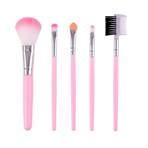 5 Pcs Professional Makeup Brush Set for Foundation Eye Shadow - pink