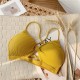 Cross-Border Strap Base Ring Bra - Yellow