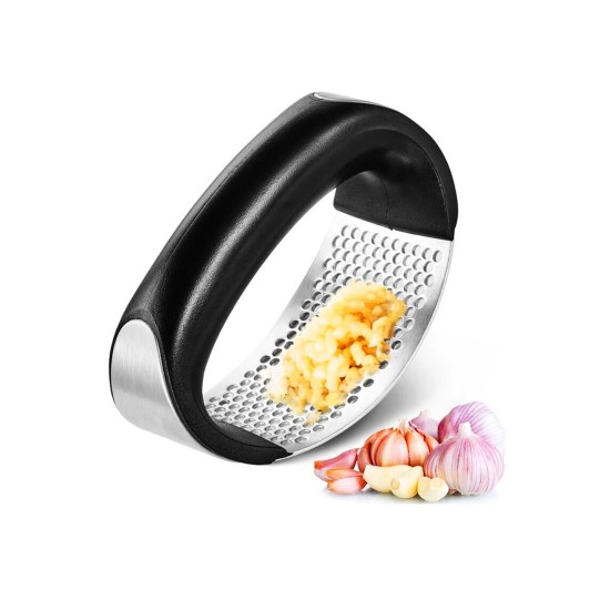Garlic Presses 3 in 1 Manual Stainless Steel Ginger Chopper with Ergonomic Handle Black Garlic Presses 3 in 1 Manual Stainless Steel Ginger Chopper with Ergonomic Handle Black