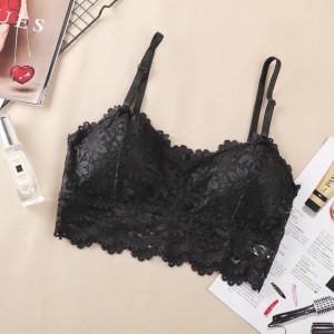Women Push Up Wireless Lace Bra Top - Black Women Push Up Wireless Lace Bra Top - Black