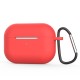 Silicone Cover Case For Apple Airpods Pro With Keychain - Red