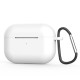 Silicone Cover Case For Apple Airpods Pro With Keychain - White