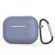 Silicone Cover Case For Apple Airpods Pro With Keychain - Purple Silicone Cover Case For Apple Airpods Pro With Keychain - Purple