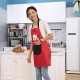 Kitchen Waterproof And Oil Proof Cooking Bib Apron with Pocket Red