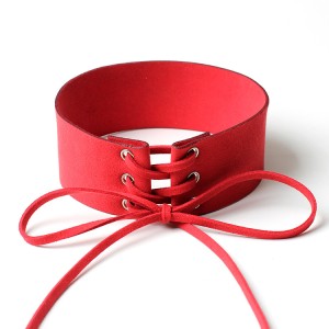Wide Velvet Choker Necklace Belt Chokers Necklaces Tied red