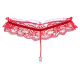Hot Lingerie Lace Women G-String Low Waist Pearl Thongs - Red Hot Lingerie Lace Women G-String Low Waist Pearl Thongs - Red