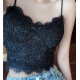 Women Camis Lace Temperament Crop Top Bra - Black