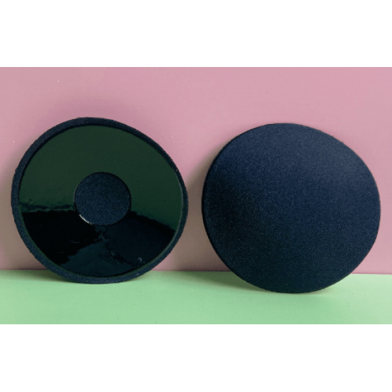 Reusable Thin Silicone Invisible Bra Nipple Stickers Round - Black