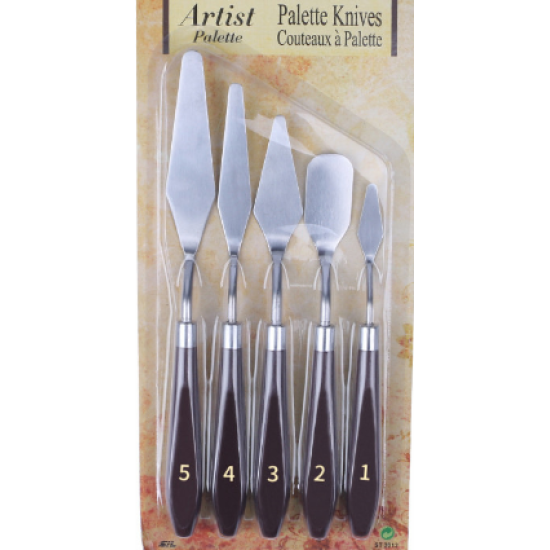 5 Pcs Cake Spatula Tool Five-Piece Set High Temperature Resistant Integrated Cream Silver