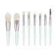 8 Pcs Makeup Brushes Foundation Wooden Handle Soft Hair Makeup Set Green