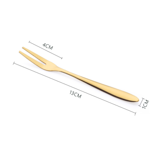 Luxury Stainless Steel Cake Dessert Mini Fork Golden
