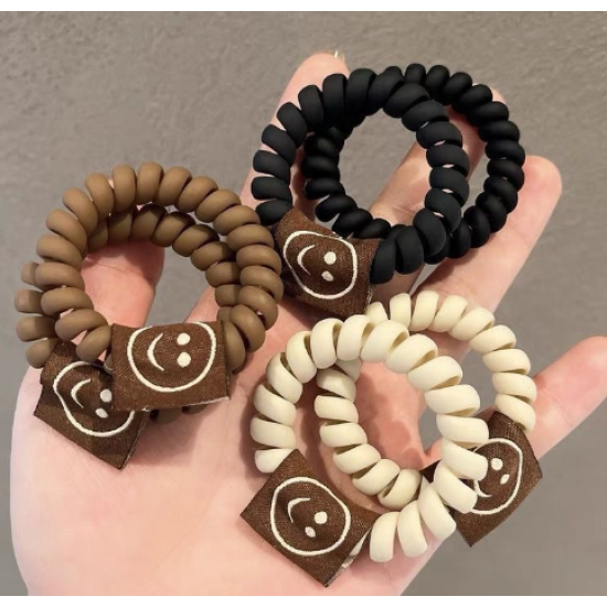 3 Pcs Frosted Color Telephone Elastic Bracelets Multicolor