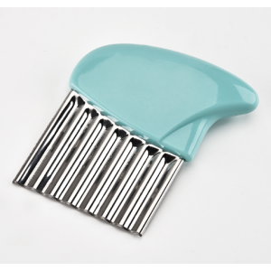 Stainless Steel Potato Carrot Wavy Cutter Slicer Chips Knife Blue