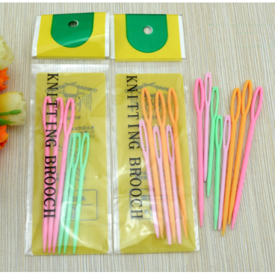 6 Pcs ABS plastic big eye needle factory direct U shaped twist needle Multicolor 6 Pcs ABS plastic big eye needle factory direct U shaped twist needle Multicolor