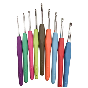 9 Pcs Colored Handle Crochet Sweater Handle Aluminum Crochet Yarn Needles Multicolor