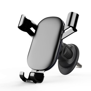 Air Vent Car Phone Holder - Round Shape Strong Grip Air Outlets Ball Head Car Mount Bracket Mobile Holder For All Type Of Car - Black