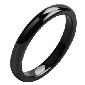 Ceramic Ring Smooth Cut Surface For Men Women Black