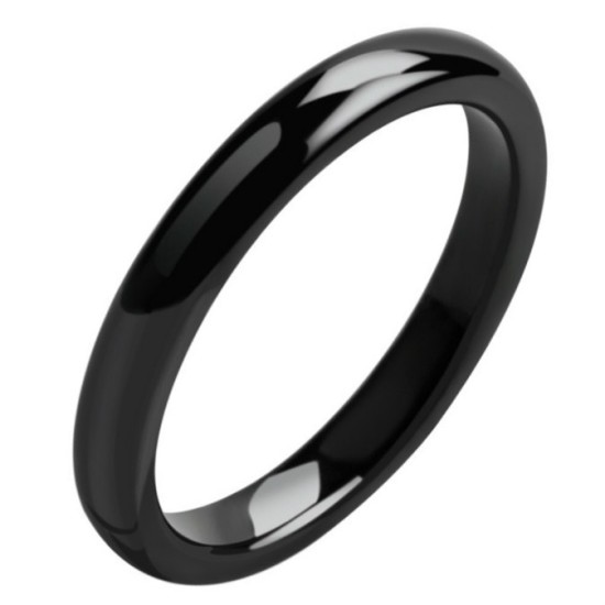 Ceramic Ring Smooth Cut Surface For Men Women Black
